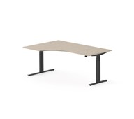 Work FSC työpöytä HPL BX, kulma vasemmalla, 180x120 cm, musta jalusta