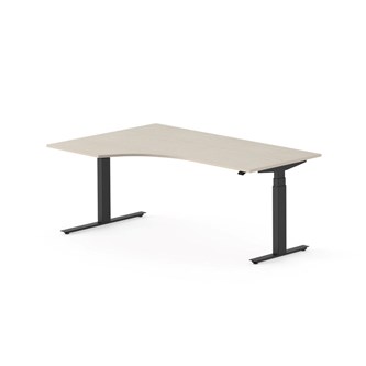 Work FSC työpöytä HPL BX, kulma vasemmalla, 180x120 cm, musta jalusta