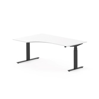 Work FSC työpöytä HPL BX, kulma vasemmalla, 180x120 cm, musta jalusta