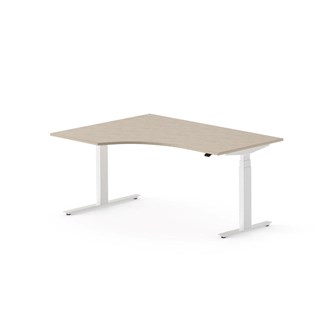 Work FSC työpöytä HPL BX, kulma vasemmalla, 160x120 cm, valkoinen jalusta