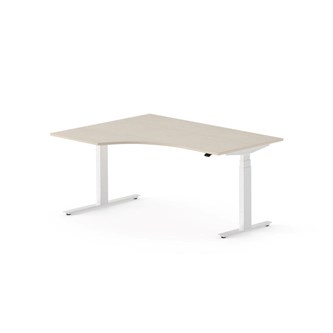 Work FSC työpöytä HPL BX, kulma vasemmalla, 160x120 cm, valkoinen jalusta