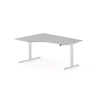 Work FSC työpöytä HPL BX, kulma vasemmalla, 160x120 cm, valkoinen jalusta