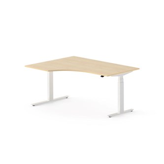 Work FSC työpöytä HPL BX, kulma vasemmalla, 160x120 cm, valkoinen jalusta