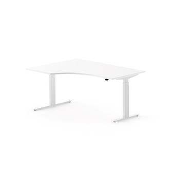 Work FSC työpöytä HPL BX, kulma vasemmalla, 160x120 cm, valkoinen jalusta