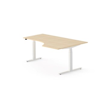 Work FSC työpöytä HPL BX, kulma oikealla, 180x120 cm, valkoinen jalusta