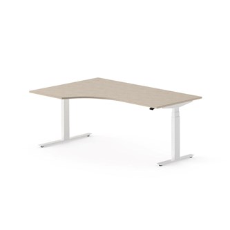 Work FSC työpöytä HPL BX, kulma vasemmalla, 180x120 cm, valkoinen jalusta