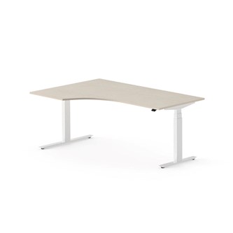 Work FSC työpöytä HPL BX, kulma vasemmalla, 180x120 cm, valkoinen jalusta
