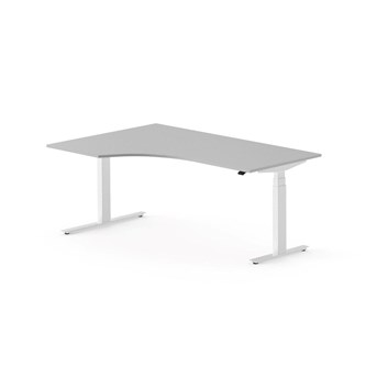 Work FSC työpöytä HPL BX, kulma vasemmalla, 180x120 cm, valkoinen jalusta