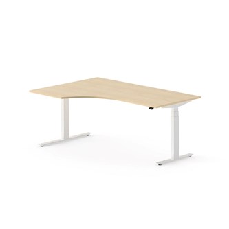 Work FSC työpöytä HPL BX, kulma vasemmalla, 180x120 cm, valkoinen jalusta