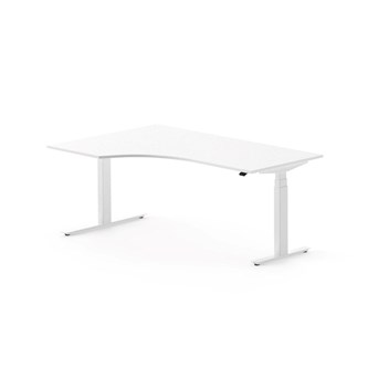 Work FSC työpöytä HPL BX, kulma vasemmalla, 180x120 cm, valkoinen jalusta