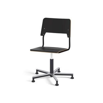 Como FSC BX tuoli, matala kaasujousi, iso istuin, aluristikko liukutassuilla, musta runko