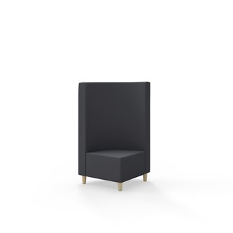 Snake kulmarahi 90°, keskikorkea selkänoja, jalat puuta, ik 37,5 cm