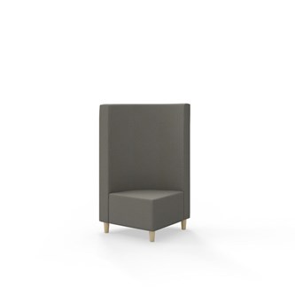 Snake kulmarahi 90°, keskikorkea selkänoja, jalat puuta, ik 37,5 cm