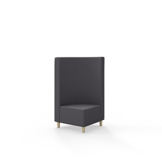 Snake kulmarahi 90°, keskikorkea selkänoja, jalat puuta, ik 37,5 cm