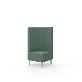 Snake kulmarahi 90°, keskikorkea selkänoja, jalat puuta, ik 43 cm