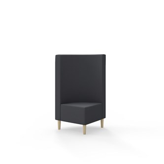 Snake kulmarahi 90°, keskikorkea selkänoja, jalat puuta, ik 43 cm