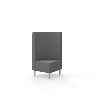 Snake kulmarahi 90°, keskikorkea selkänoja, jalat puuta, ik 43 cm