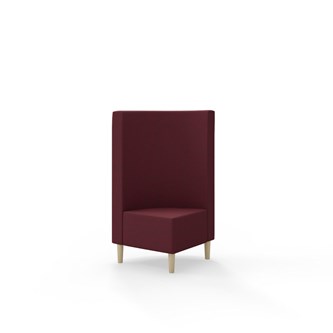 Snake kulmarahi 90°, keskikorkea selkänoja, jalat puuta, ik 43 cm