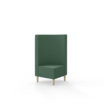 Snake kulmarahi 90°, keskikorkea selkänoja, jalat puuta, ik 43 cm