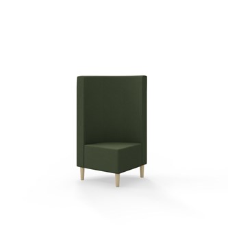 Snake kulmarahi 90°, keskikorkea selkänoja, jalat puuta, ik 43 cm