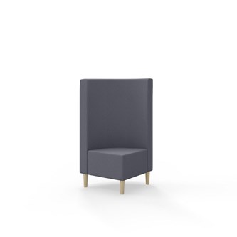 Snake kulmarahi 90°, keskikorkea selkänoja, jalat puuta, ik 43 cm