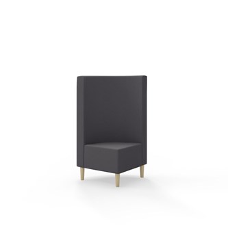 Snake kulmarahi 90°, keskikorkea selkänoja, jalat puuta, ik 43 cm