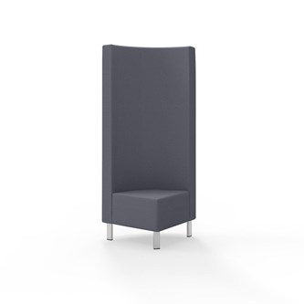 Snake kulmarahi 90°, korkea selkänoja, metallijalat, ik 43 cm