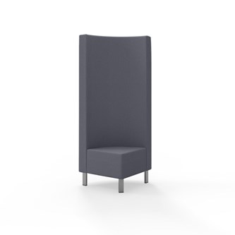 Snake kulmarahi 90°, korkea selkänoja, metallijalat, ik 43 cm