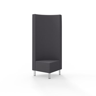 Snake kulmarahi 90°, korkea selkänoja, metallijalat, ik 43 cm