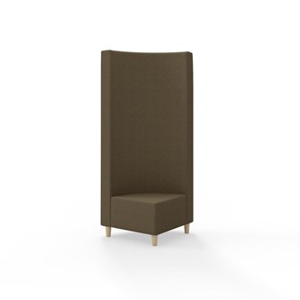 Snake kulmarahi 90°, korkea selkänoja, jalat puuta, ik 37,5 cm