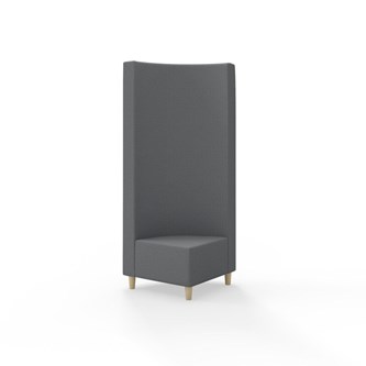 Snake kulmarahi 90°, korkea selkänoja, jalat puuta, ik 37,5 cm