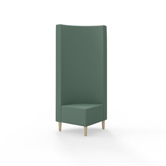 Snake kulmarahi 90°, korkea selkänoja, jalat puuta, ik 43 cm