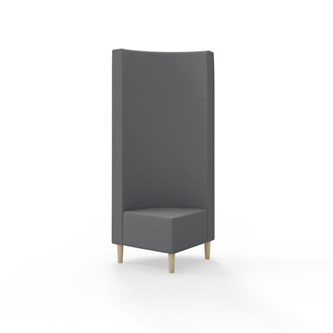 Snake kulmarahi 90°, korkea selkänoja, jalat puuta, ik 43 cm