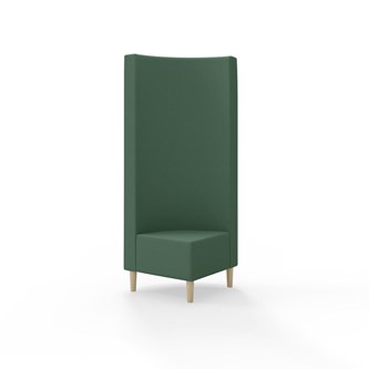 Snake kulmarahi 90°, korkea selkänoja, jalat puuta, ik 43 cm