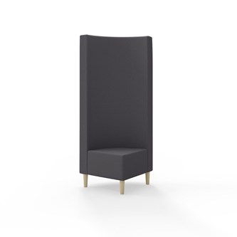 Snake kulmarahi 90°, korkea selkänoja, jalat puuta, ik 43 cm