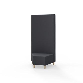 Snake kulmarahi 45°, korkea selkänoja, jalat puuta, ik 37,5 cm