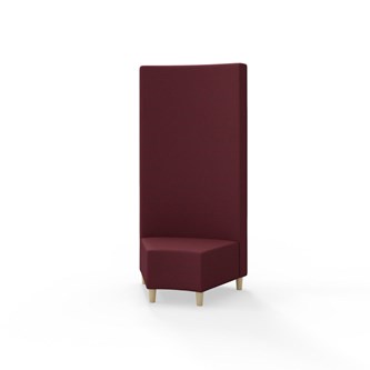 Snake kulmarahi 45°, korkea selkänoja, jalat puuta, ik 37,5 cm