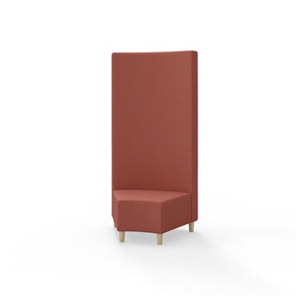 Snake kulmarahi 45°, korkea selkänoja, jalat puuta, ik 37,5 cm