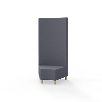 Snake kulmarahi 45°, korkea selkänoja, jalat puuta, ik 37,5 cm