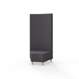 Snake kulmarahi 45°, korkea selkänoja, jalat puuta, ik 37,5 cm