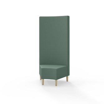 Snake kulmarahi 45°, korkea selkänoja, jalat puuta, ik 43 cm