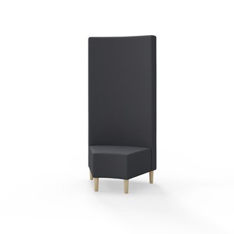 Snake kulmarahi 45°, korkea selkänoja, jalat puuta, ik 43 cm