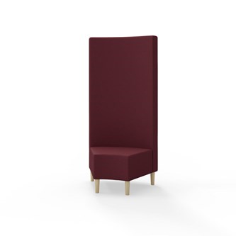 Snake kulmarahi 45°, korkea selkänoja, jalat puuta, ik 43 cm