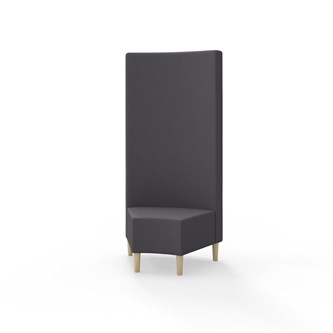 Snake kulmarahi 45°, korkea selkänoja, jalat puuta, ik 43 cm