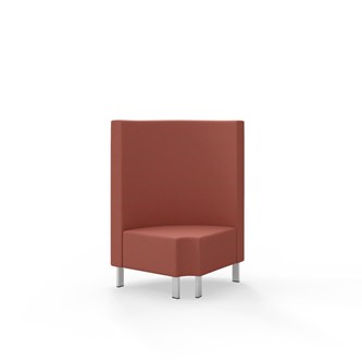 Snake kulmarahi 90° pyöreä R 12, keskikorkea selkänoja, metallijalat, ik 43 cm