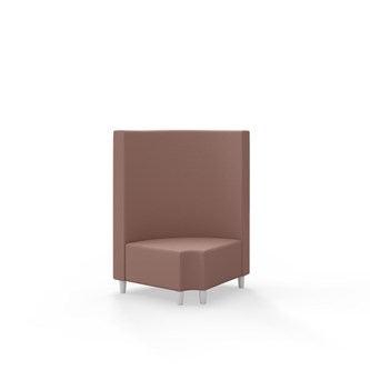 Snake kulmarahi 90° pyöreä R 12, keskikorkea selkänoja, jalat puuta, ik 37,5 cm