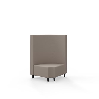 Snake kulmarahi 90° pyöreä R 12, keskikorkea selkänoja, jalat puuta, ik 37,5 cm