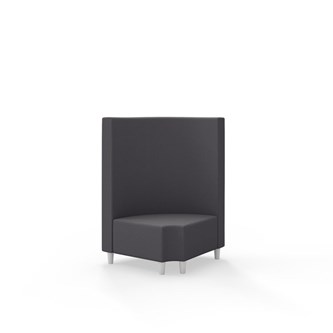 Snake kulmarahi 90° pyöreä R 12, keskikorkea selkänoja, jalat puuta, ik 37,5 cm