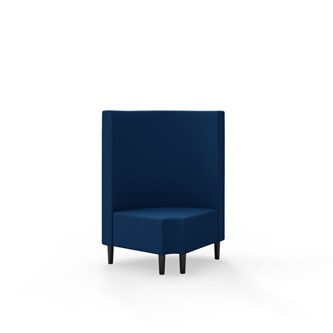 Snake kulmarahi 90° pyöreä R 12, keskikorkea selkänoja, jalat puuta, ik 43 cm