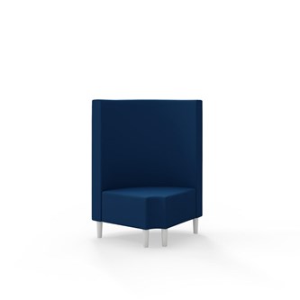 Snake kulmarahi 90° pyöreä R 12, keskikorkea selkänoja, jalat puuta, ik 43 cm